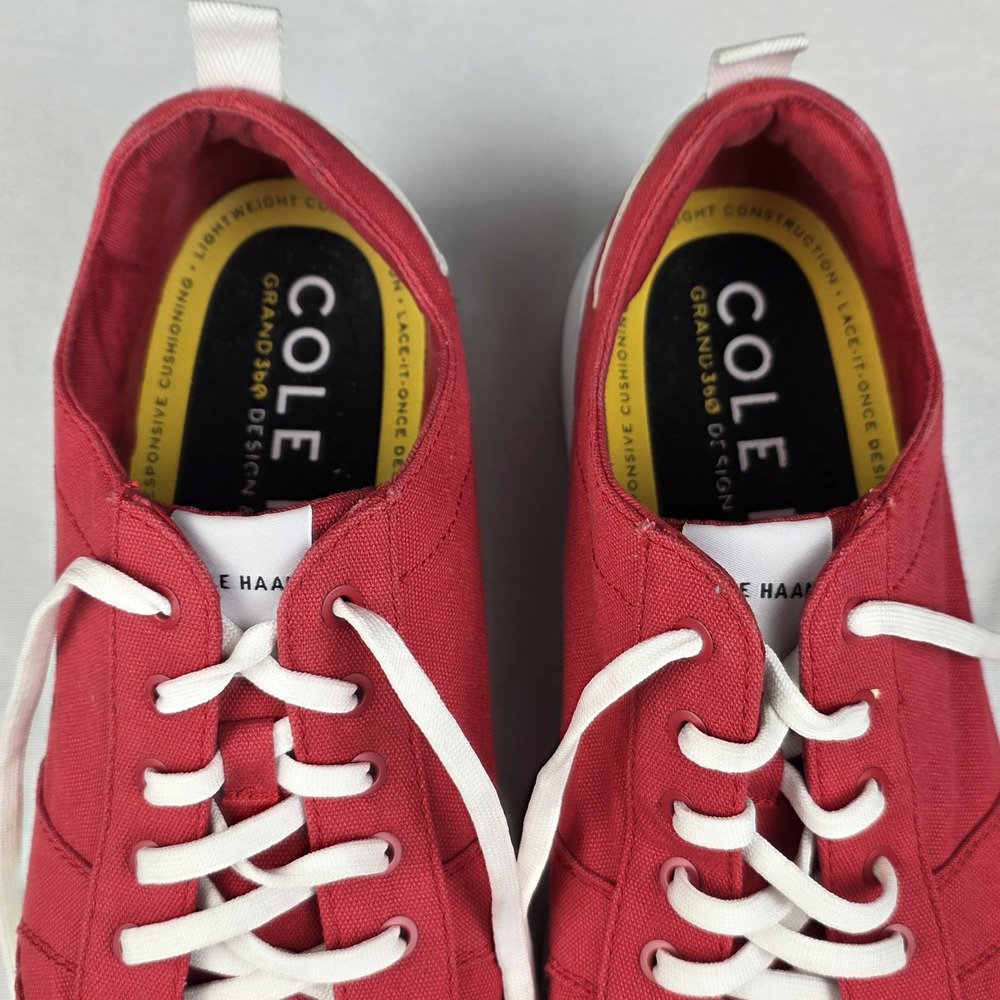 Cole Haan Men Red Grandpro Rally Canvas Court Sneaker‎ Lace Up Shoes Size 13M - Picture 11 of 13